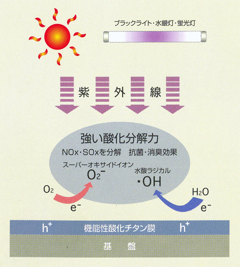 光触媒の有害物質分解作用