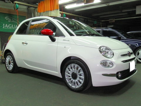 FIAT　500　ツインエアー　ドルチェビータ（3BA-31209）磨き＆ガラスコーティング＆オプション施工終了